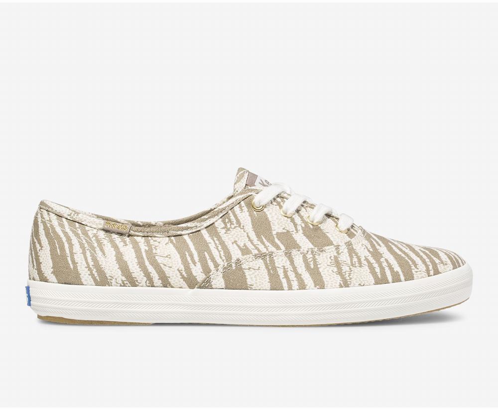 Women's Keds Washable Champion Animal Sneakers Cream 0289451UE - South Africa